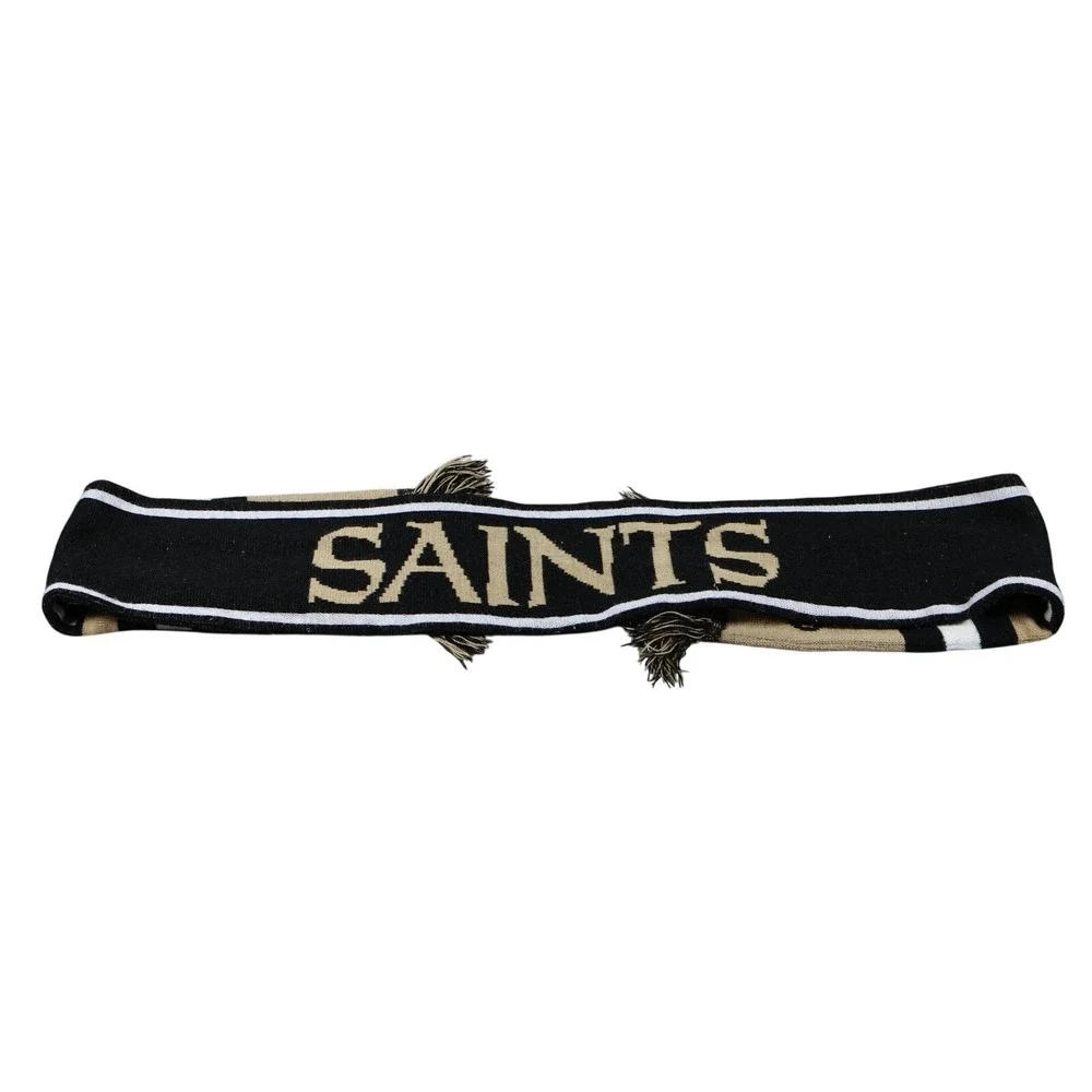 New Orleans Saints Scarf Mens One‎ Size Black Gold NFL Football Team Apparel